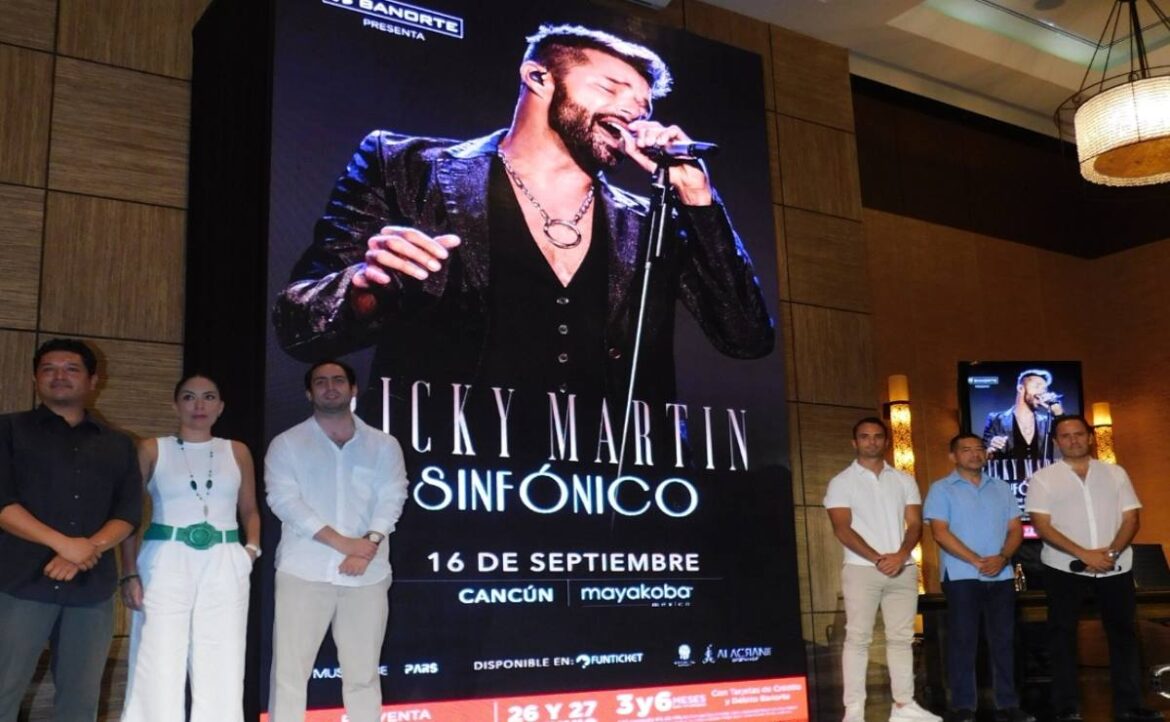 Descubre todo sobre el concierto sinfónico de Ricky Martin y 50 músicos que tendrá lugar en la Riviera Maya.