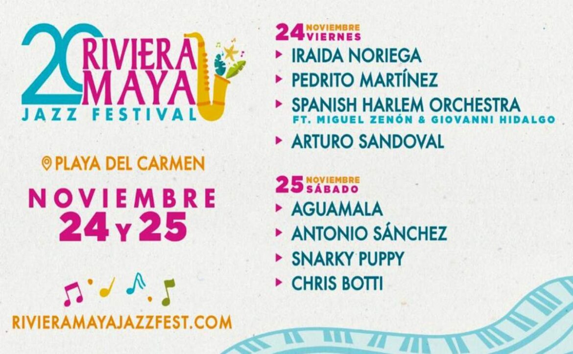 Descubre la emocionante edición número 20 del Riviera Maya Jazz Festival, que regresa a Playa del Carmen el 24 y 25 de noviembre.
