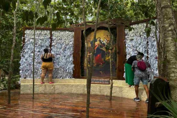 La celebración de la Semana Santa casi duplicó la afluencia de peregrinos al Santuario María Desatadora de Nudos.